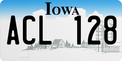 IA license plate ACL128