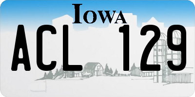 IA license plate ACL129