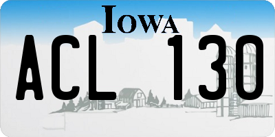 IA license plate ACL130