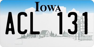 IA license plate ACL131