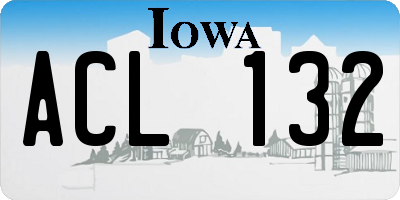 IA license plate ACL132