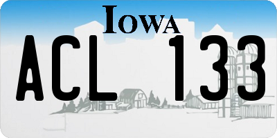 IA license plate ACL133