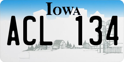 IA license plate ACL134