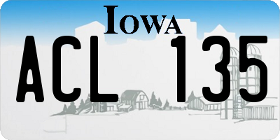 IA license plate ACL135