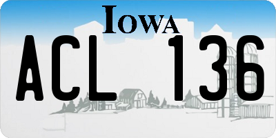 IA license plate ACL136