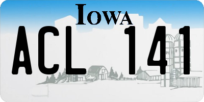IA license plate ACL141