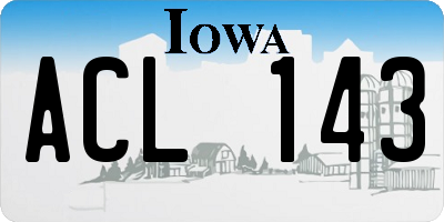 IA license plate ACL143