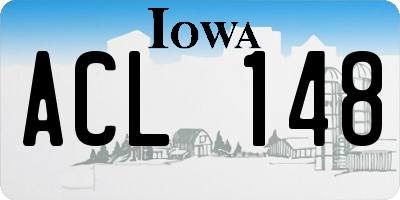 IA license plate ACL148