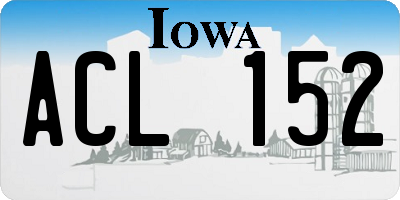 IA license plate ACL152
