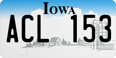 IA license plate ACL153