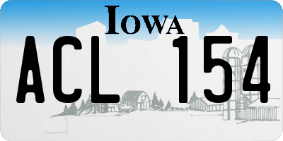 IA license plate ACL154