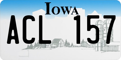 IA license plate ACL157