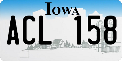 IA license plate ACL158