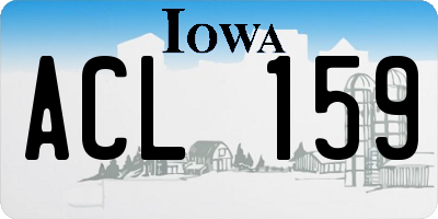 IA license plate ACL159