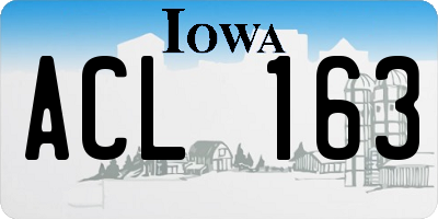 IA license plate ACL163