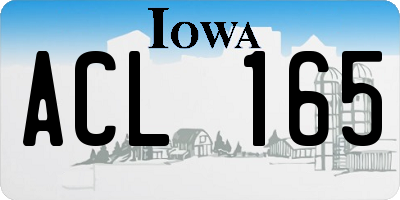 IA license plate ACL165