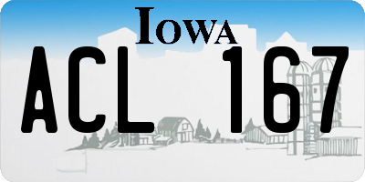 IA license plate ACL167