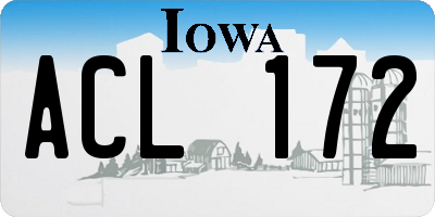 IA license plate ACL172