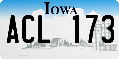 IA license plate ACL173