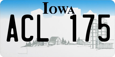 IA license plate ACL175