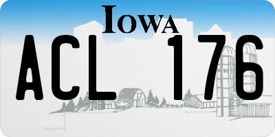 IA license plate ACL176