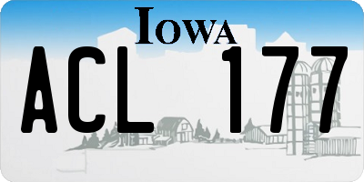 IA license plate ACL177