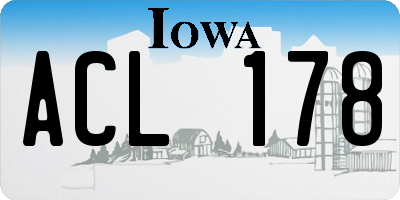IA license plate ACL178
