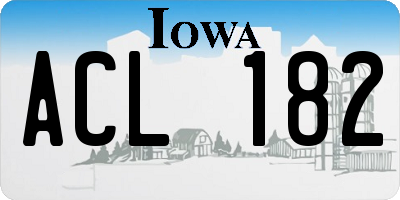 IA license plate ACL182