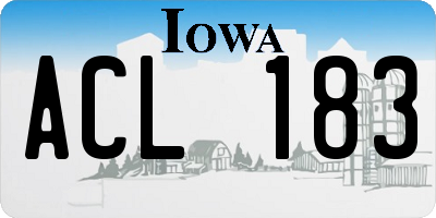 IA license plate ACL183