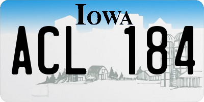 IA license plate ACL184