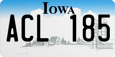 IA license plate ACL185