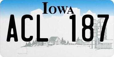 IA license plate ACL187