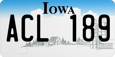 IA license plate ACL189