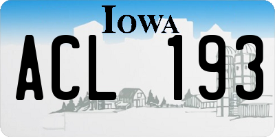 IA license plate ACL193