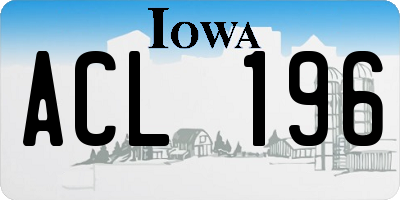 IA license plate ACL196