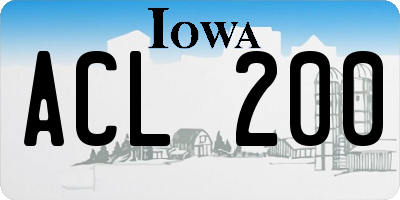 IA license plate ACL200
