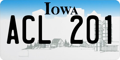 IA license plate ACL201