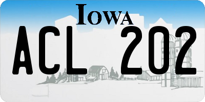 IA license plate ACL202