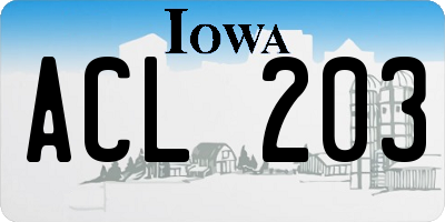 IA license plate ACL203