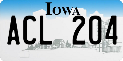 IA license plate ACL204