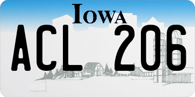 IA license plate ACL206