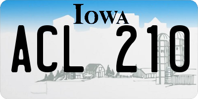 IA license plate ACL210
