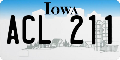 IA license plate ACL211