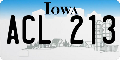 IA license plate ACL213