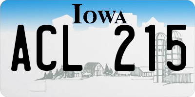 IA license plate ACL215