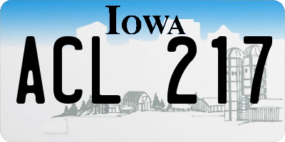 IA license plate ACL217