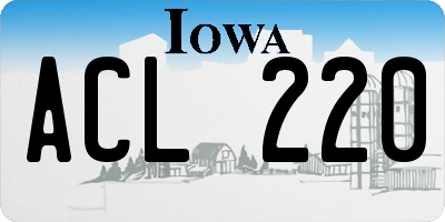 IA license plate ACL220
