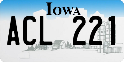 IA license plate ACL221