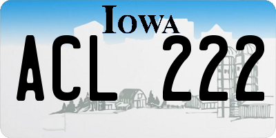 IA license plate ACL222