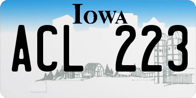 IA license plate ACL223